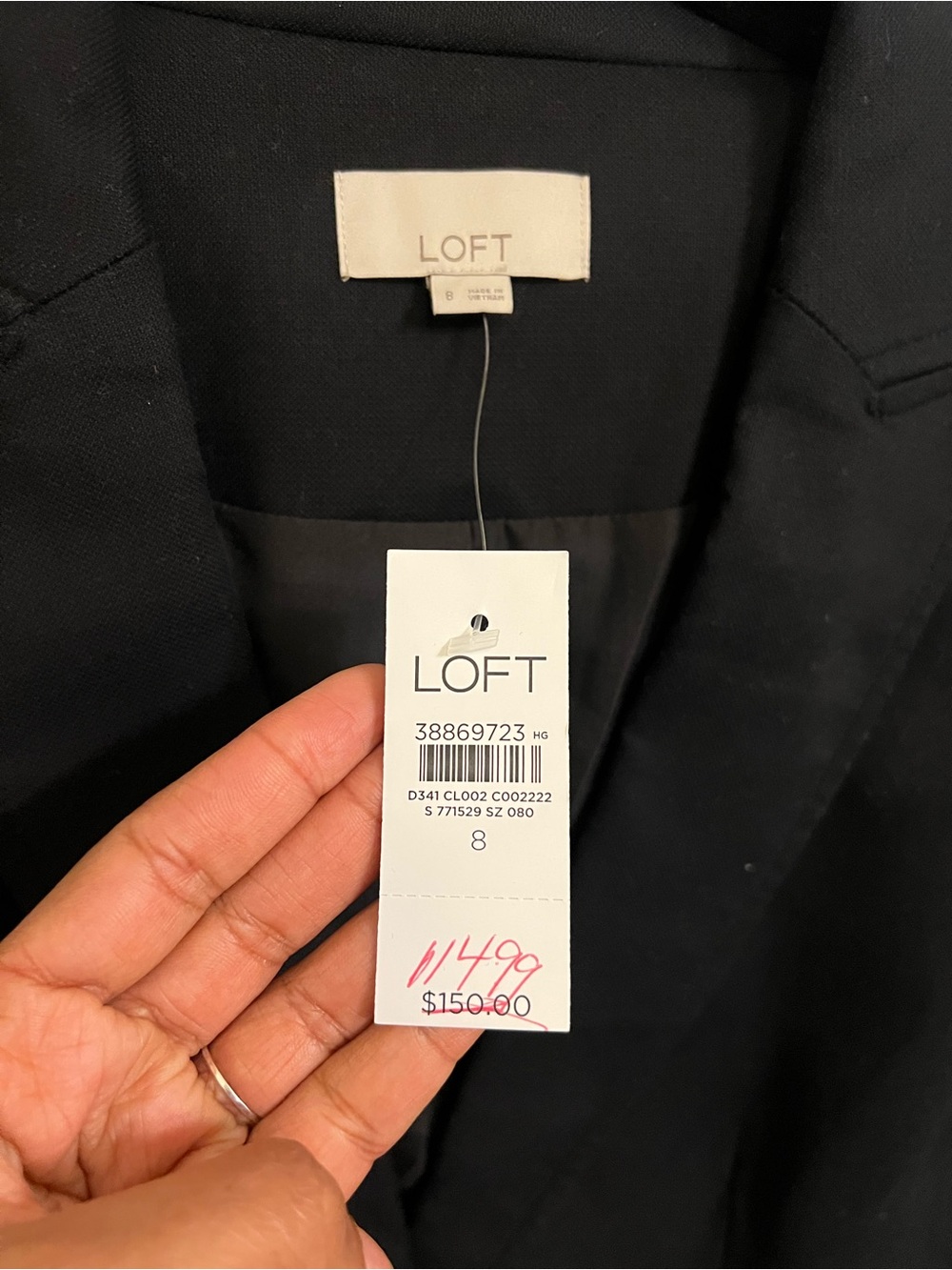 NWT LOFT Women's Black Single-Button Blazer Size 8 - Picture 3 of 5